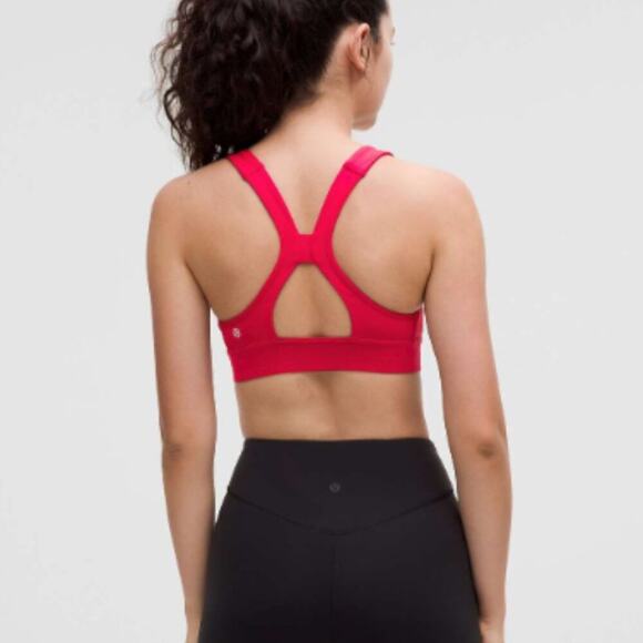 Lululemon Power Through Bra *Medium Support, B/C Cup Cranberry Size 12 NWT - Picture 2 of 7